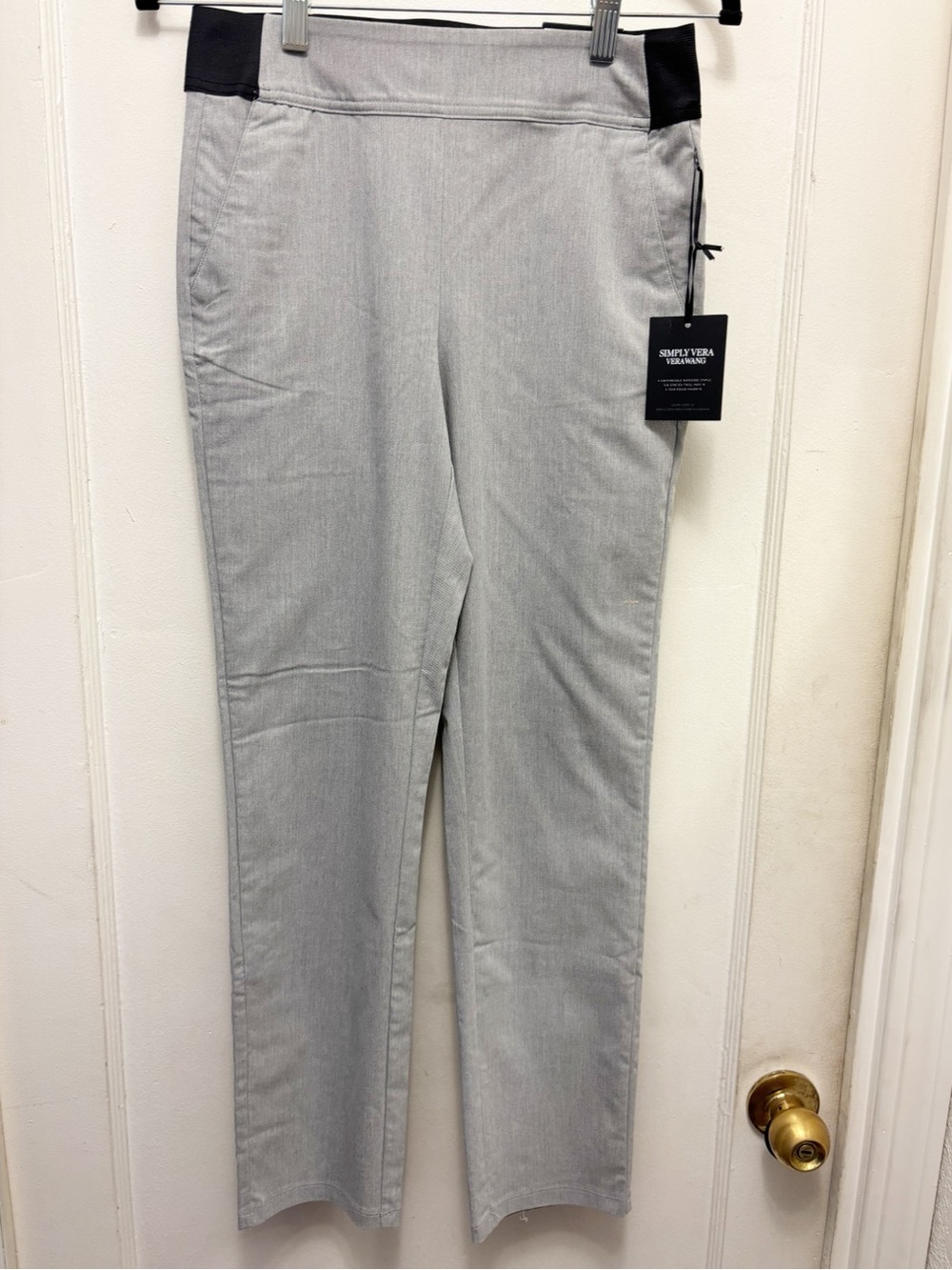 NWT Simply Vera Vera Wang Skinny Ankle Midrise Polished Twill Pant Grey Size: S